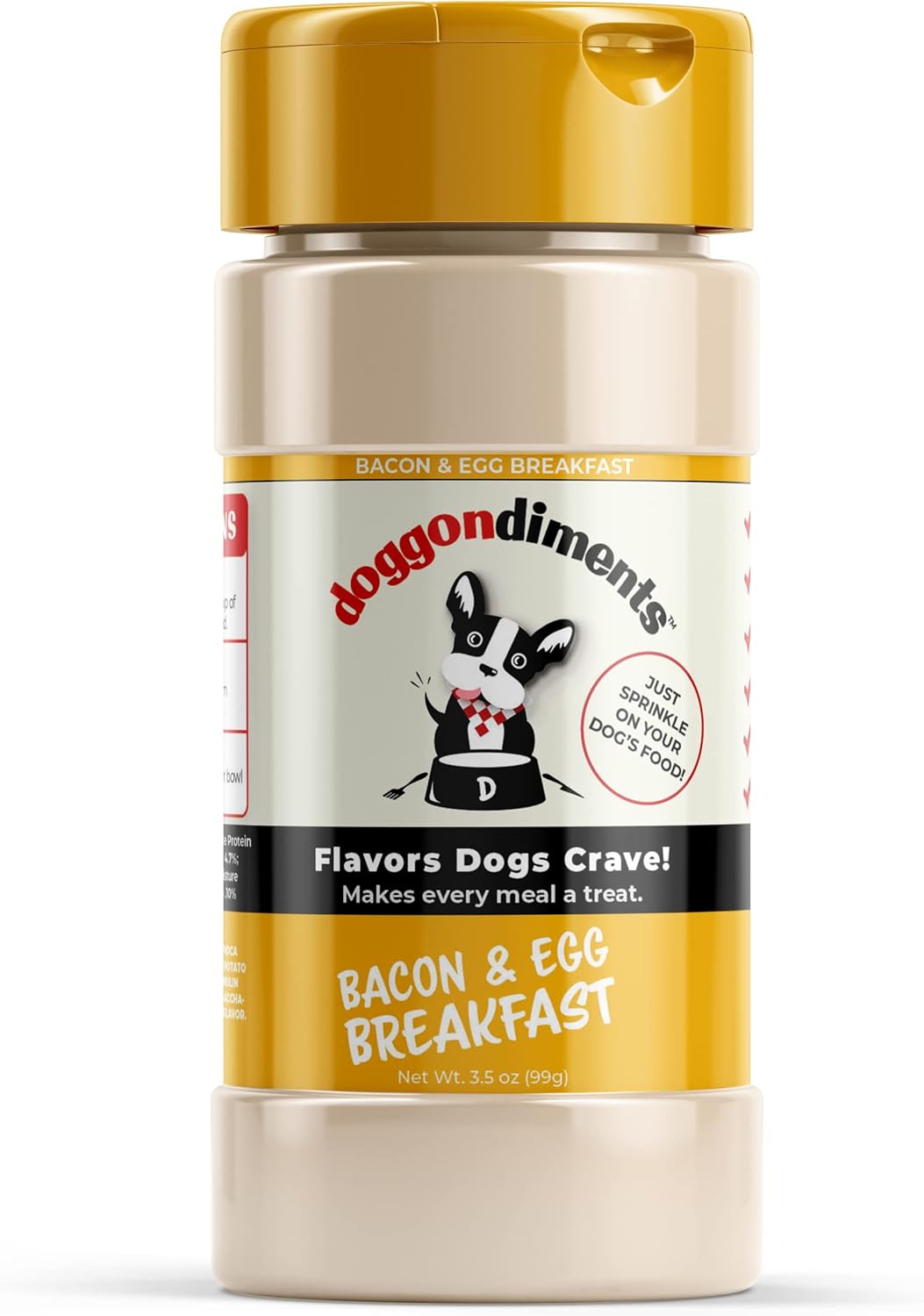 Doggondiments Bacon & Egg Breakfast Dog Food Topper, Fun People Food