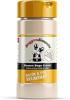 Doggondiments Bacon & Egg Breakfast Dog Food Topper, Fun People Food Flavors, Powder, Flavor Food Toppers for Dogs, Dog Food Toppers for Dogs for Small & Large Breeds, Dry & Wet Dog Food Toppers.