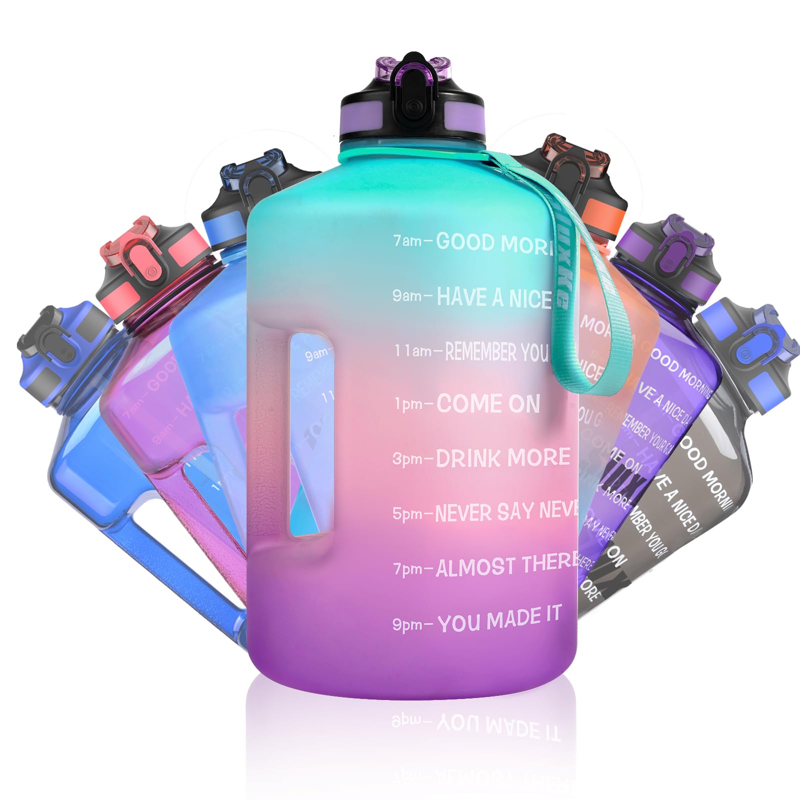 SLUXKE Motivational Sports Water Bottle