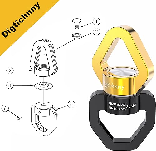 Miniatura 3 de Columpio giratorio resistente, dispositivo de rotación de seguridad de 35 KN, giratorio giratorio para columpio de cuerda de neumáticos, danza