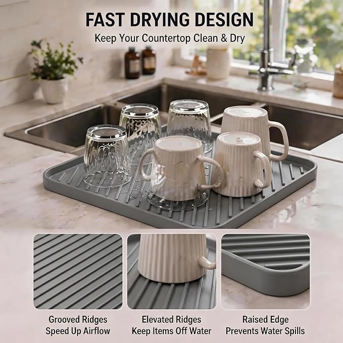 Bandeja de silicona 11in antideslizante para baño miniatura 5