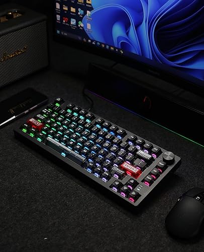 Miniatura 8 de DAREU EK75RT - Teclado para juegos con cable de disparo rápido, interruptor magnético de efecto Hall, accionamiento ajustable, 75% TKL con perilla,