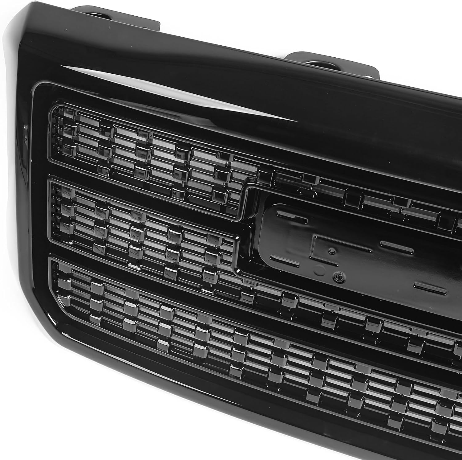 Grille Compatible with GMC Sierra 2500HD 3500HD 2015 2016 2017 2018 2019 Hood Mesh Front Bumper Upper Grill 84542600 Black