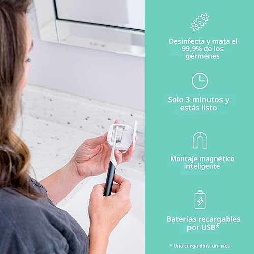 Miniatura 3 de Bril Desinfectante y soporte para cepillos de dientes UV-C para cepillos de dientes, limpiador portátil, funda de viaje, soporte magnético y estuche