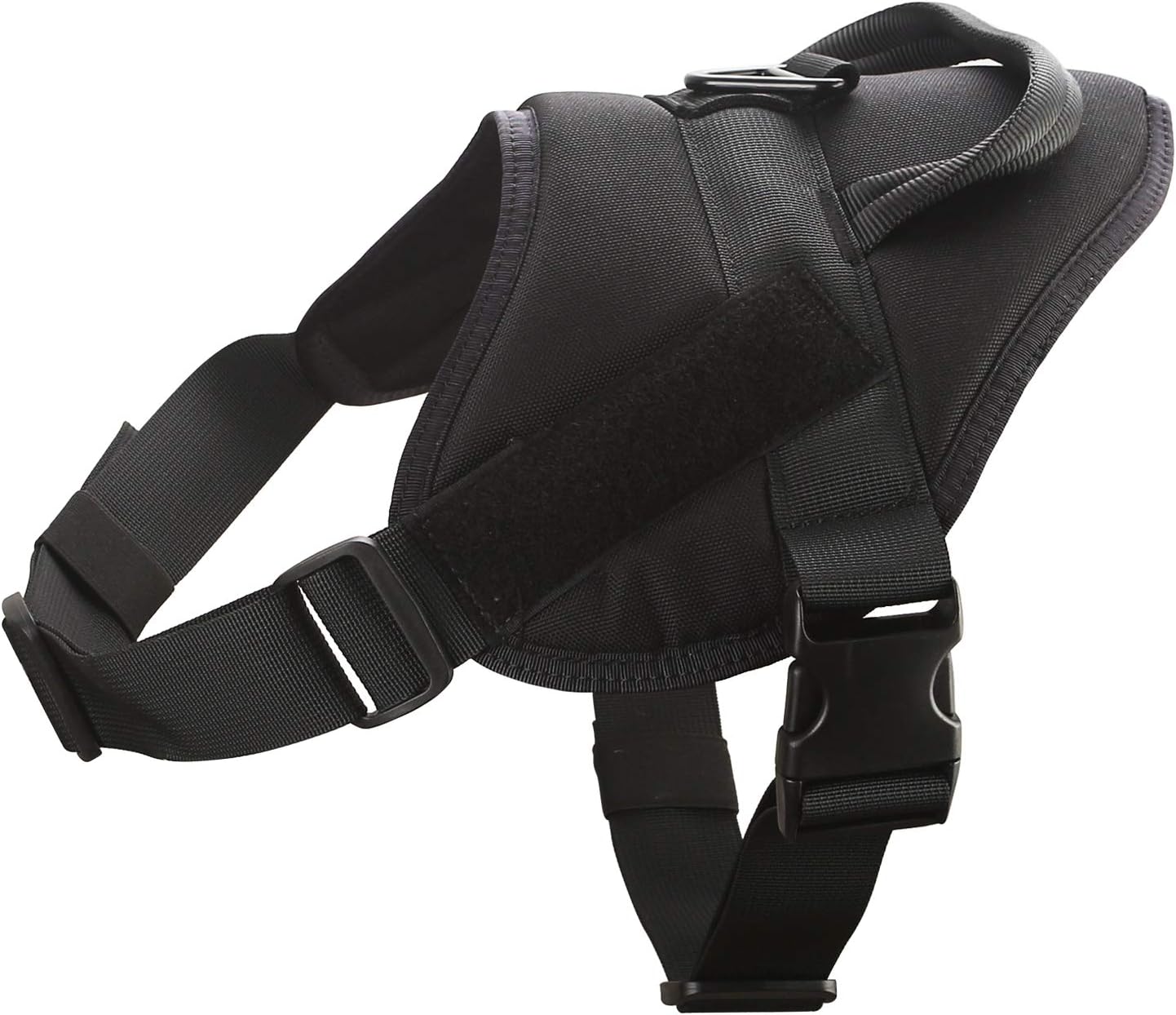 yisibo Tactical Dog Harness Military Working Dog Vest No-Pull Adjustable K9 Service Dog Training Vest with Handle,Black,S