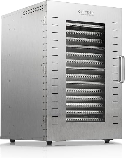 Commercial Food-Dehydrator Machine 16 Trays, 27.28ft² Industrial-Dehydrator Large Capacity, 70ºF-190ºF Commercial Food-Dryer Machine, 1500W Meat Dryer for Fruit,Herbs,Beef Jerky Maker