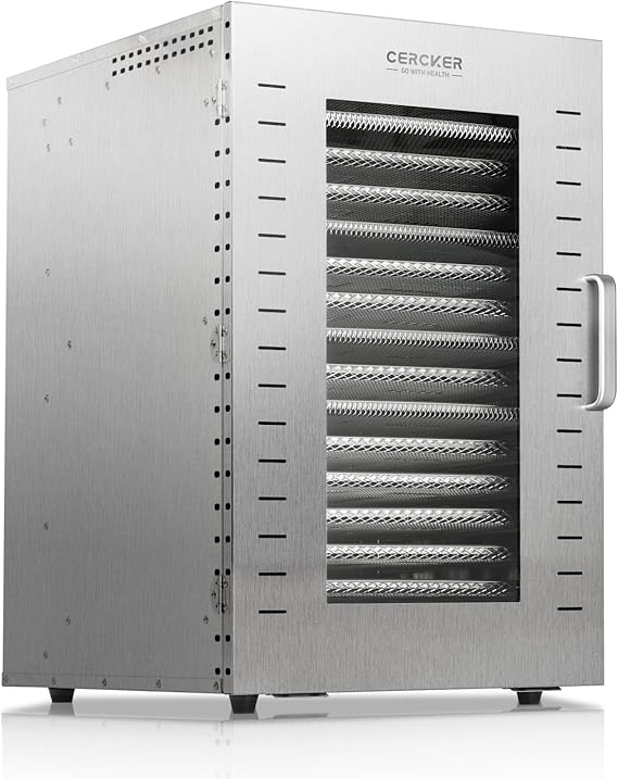 Commercial Food-Dehydrator Machine 16 Trays, 27.28ft² Industrial-Dehydrator Large Capacity, 70ºF-190ºF Commercial Food-Dryer Machine, 1500W Meat Dryer for Fruit,Herbs,Beef Jerky Maker
