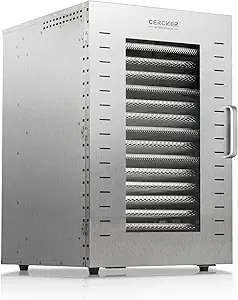 Commercial Food-Dehydrator Machine 16 Trays, 27.28ft² Industrial-Dehydrator Large Capacity, 70ºF-190ºF Commercial Food-Dryer Machine, 1500W Meat Dryer for Fruit,Herbs,Beef Jerky Maker
