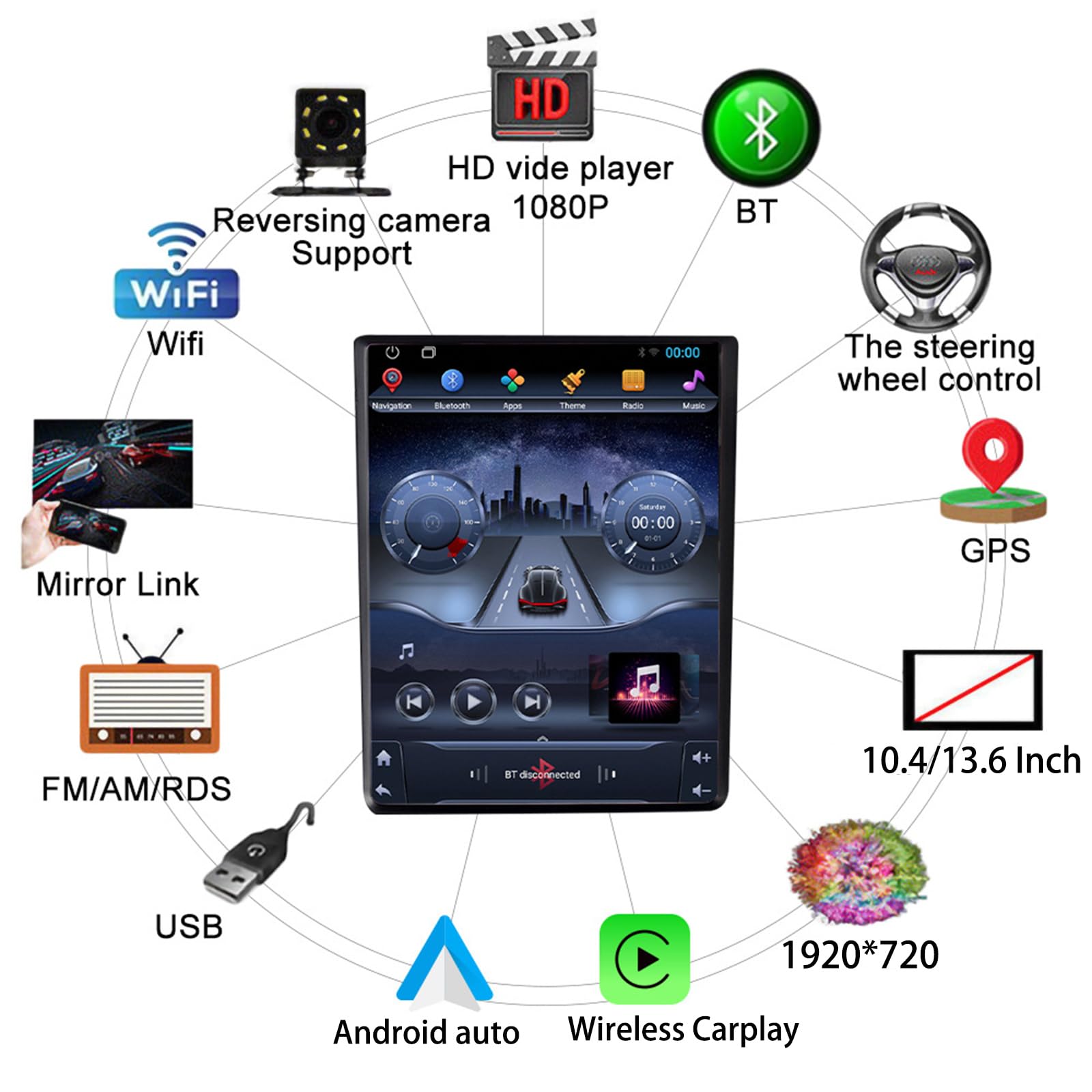 Radio samochodowe z systemem Android 15 Navi dla B-uick Excelle (2010-2014) 10,4" Touchcreen samochodowy odtwarzacz multimedialny z bezprzewodową nawigacją GPS Bluetooth 5.0 HiFi FM 5G-WiFi SWC