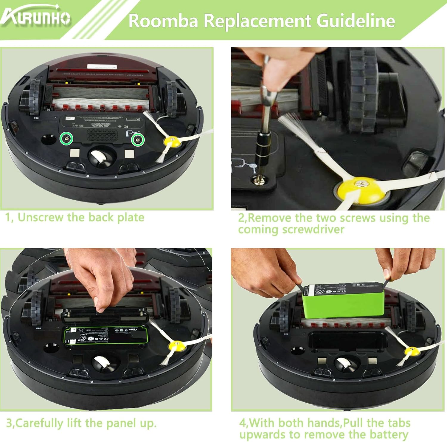 for Replacement Parts Roomba 1800LI Lithium Ion Battery Compatible with Roomba 614 640 675 680 695 860 890 895 690 Series 4376392 16.4V 63Wh 4400mAh