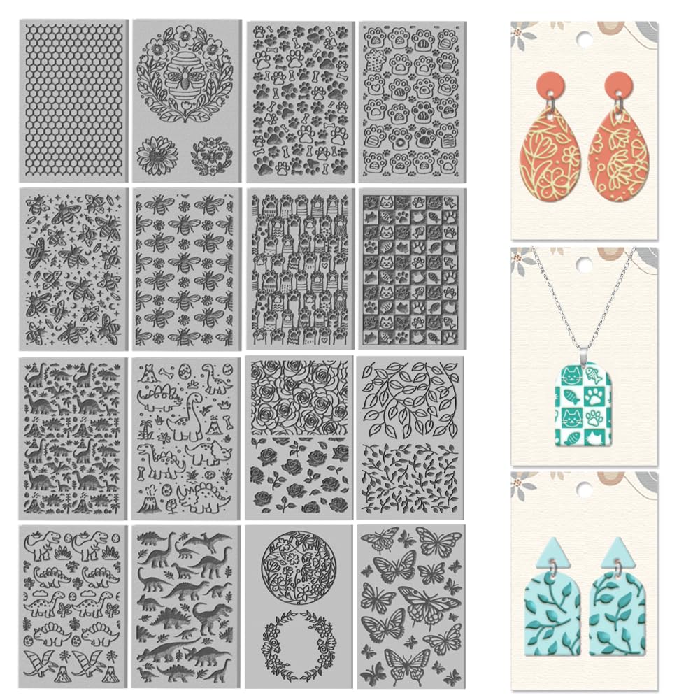 Texture en argile polymère pour boucles d'oreilles : tapis silicone animaux 4x2.5cm