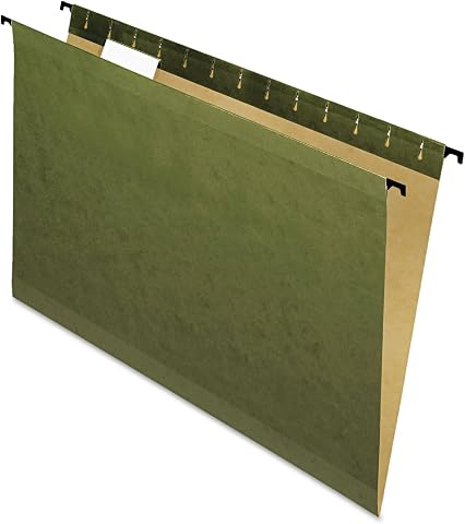 Pendaflex SureHook Güçlendirilmiş Askılı Dosya Klasörleri, Yasal Boyut, Standart Yeşil, 1/5 Kesim, 20/BX (6153 1/5)