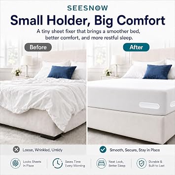 Lock Sheet Holders, Upgrade Bed Sheet Holders for Corners, Sheet Fasteners, Easy-Install Bed Replacement Parts, Fit Universal Mattress (4pcs, White)