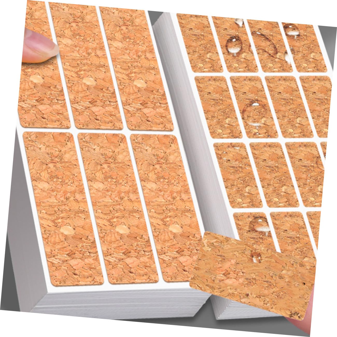 Lurrose Étiquettes Liege 96 Feuilles Autocollants D'étiquettes En Liège Autocollant Étanche Autocollants Pour Pots D'épices De Bureau De Couleur Étiquette Alimentaire