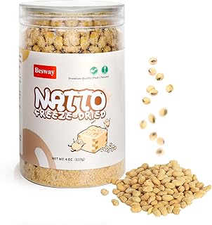 Besway Traditional Chinese Freeze Dried Natto 4oz Rehydrate to Sticky & Stringym, Probiotic Rich Natural Fermented Soybeans, Vitamin K2, Plant Protein Product of China