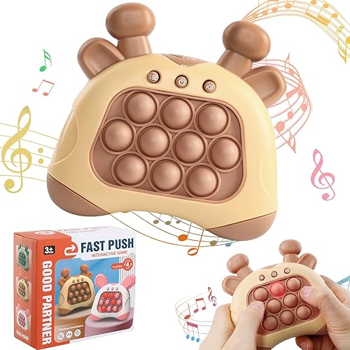 Juguete de empuje rápido con luces, juguete de empuje rápido con luces, juego de burbujas de empuje rápido, juguete iluminado para niños, niños y