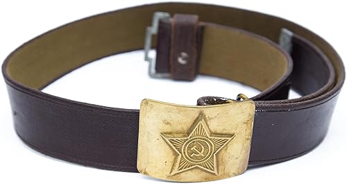 Miniatura 4 de Cinturón militar vintage para hombre, 2 Guerra Mundial y Soviética, cinturón de campo ruso en lona verde