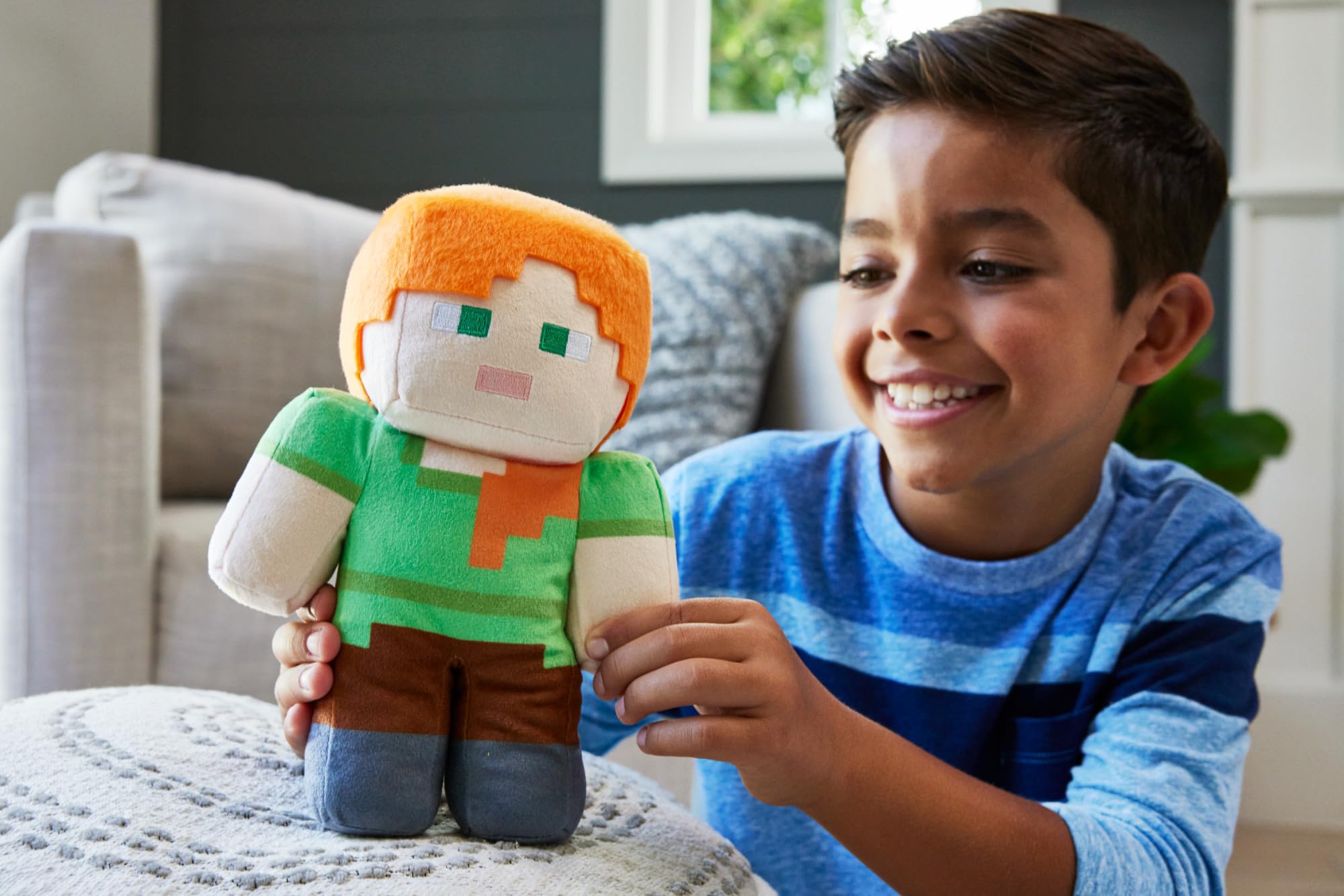 Mattel Minecraft Peluche Alex, personaje del videojuego, juguete +3 años (HLN12)