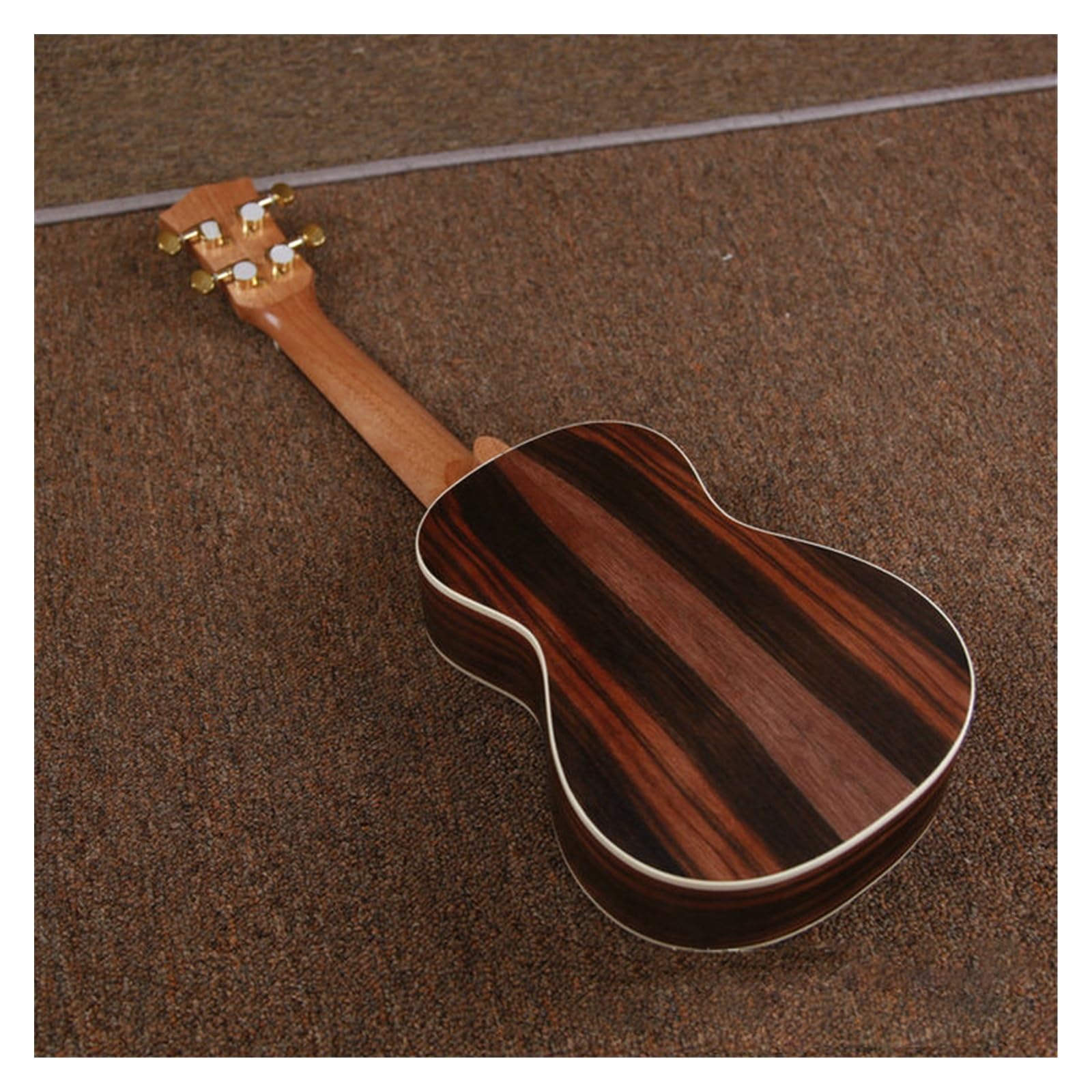 24-calowy Drewniany Ukulele Z Hebanu, Specjalny Otwór Dźwiękowy, 4-strunowy Ukulele, Mały Instrument Gitarowy Zestaw Startowy do Ukulele
