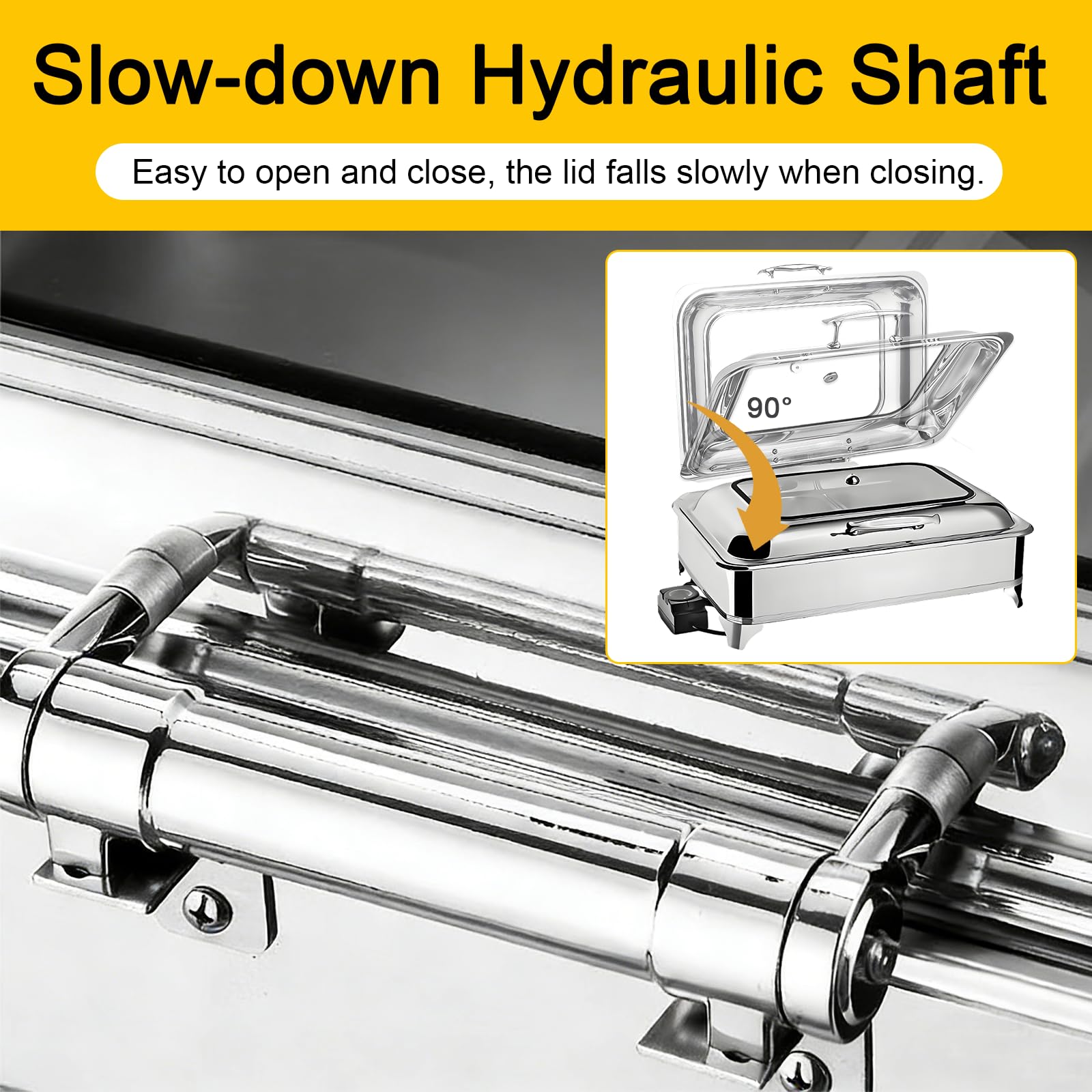Chafing Dish Buffet Elettrico, 9L Professionale Scaldavivande Elettrico per Buffet Acciaio Inox, Contenitore Scalda Cibo Temperatura Regolabile per Catering, Buffet, Hotel, Ristoranti(1/2 Pan)