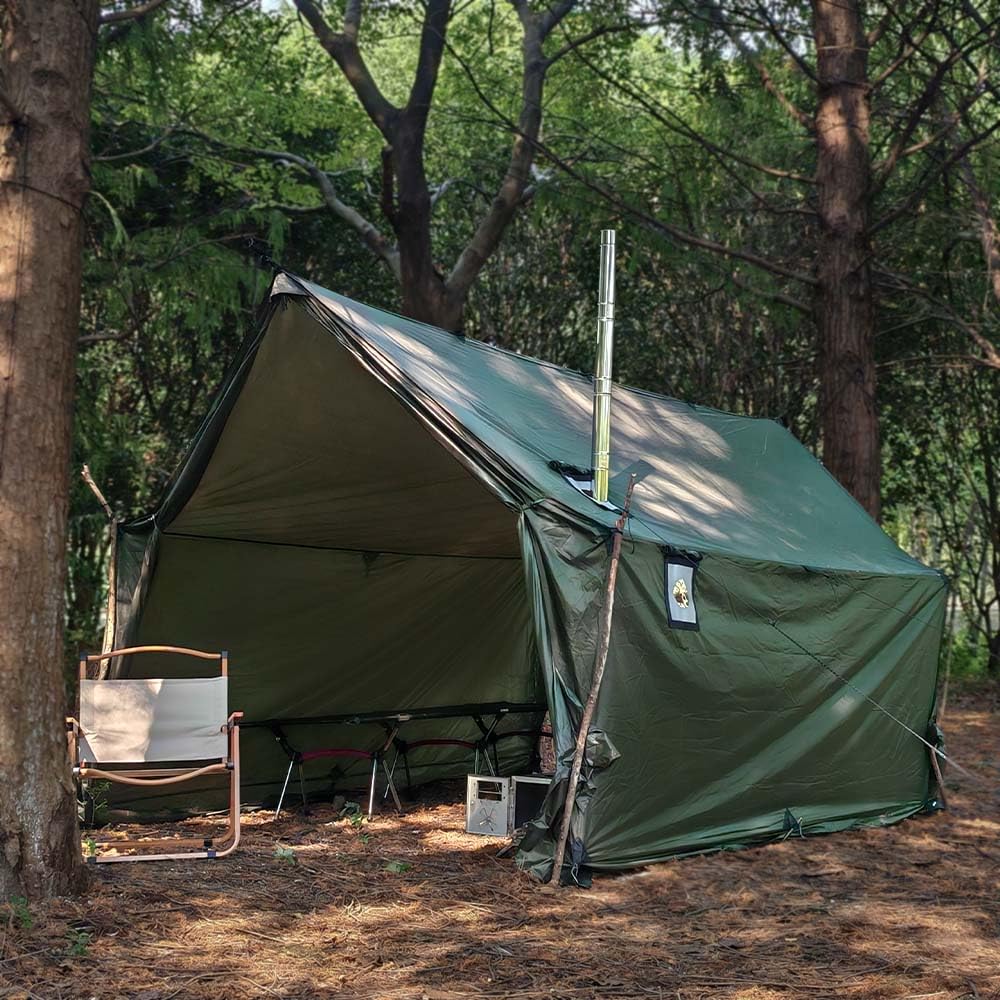 Tienda de campaña con apertura de horno, tienda de campaña resistente al invierno, 3-4 personas, gran espacio, tiendas calientes para camping, senderismo