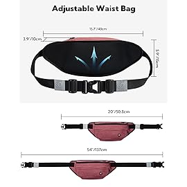 WATERFLY Fanny Pack for Men Women Water Resistant Large Hiking Waist Bag Pack for Running Walking Traveling (Light Red),16.5 x 4.3 x 6 inches,ONJ05
