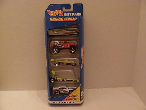 Vintage Hot Wheels - Racing World - Paquete de regalo de 5 autos (cada uno es de metal fundido a escala 164) 1997 por MATTEL (fabricado en