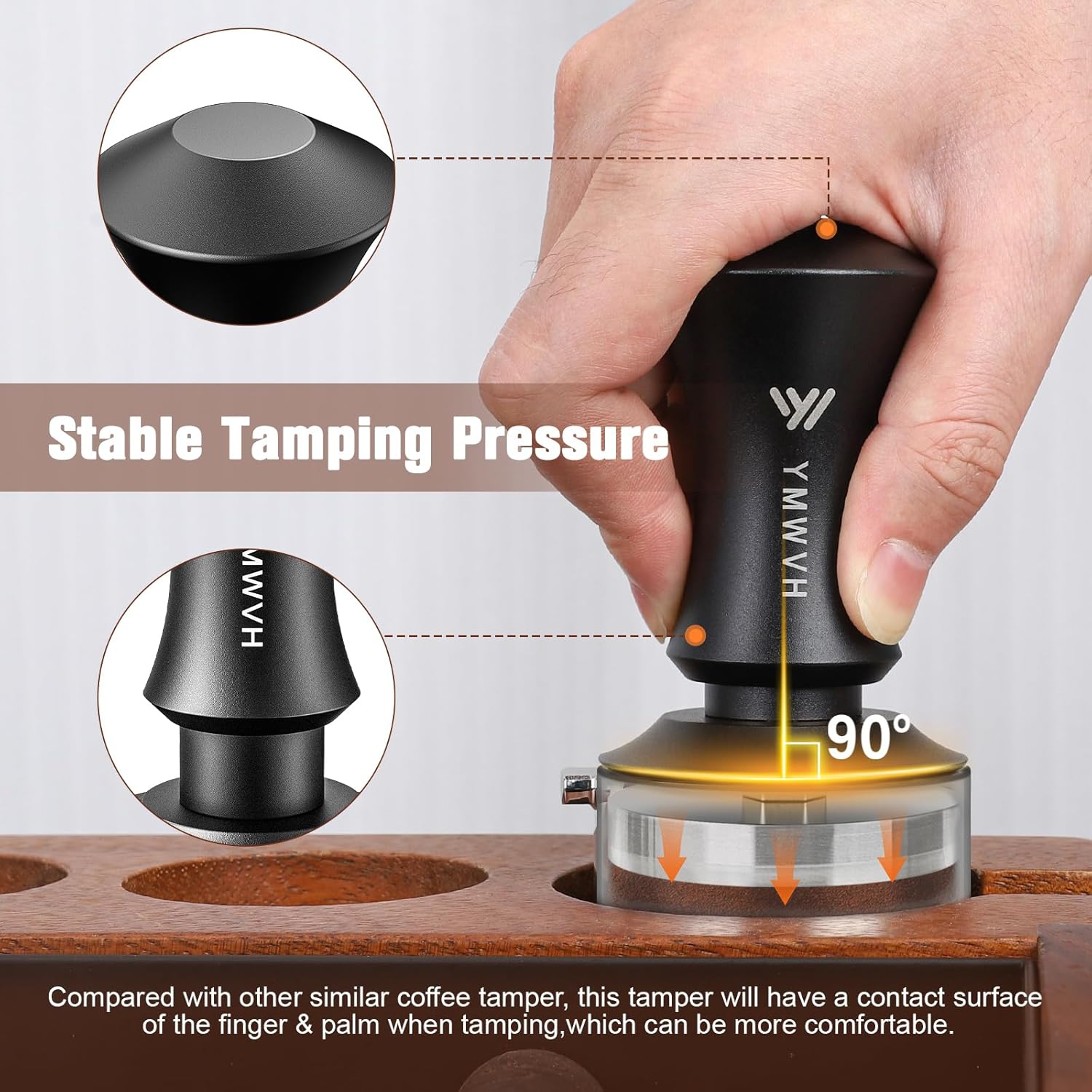 Espresso Tamper 58.3mm with 20lb/30lbs Replacement Springs Tamper Black, Premium Barista Coffee Tamper With 100% Stainless Steel Ripple Base, Compatible with Rancilio, Gaggia Portafilter, E61 Group
