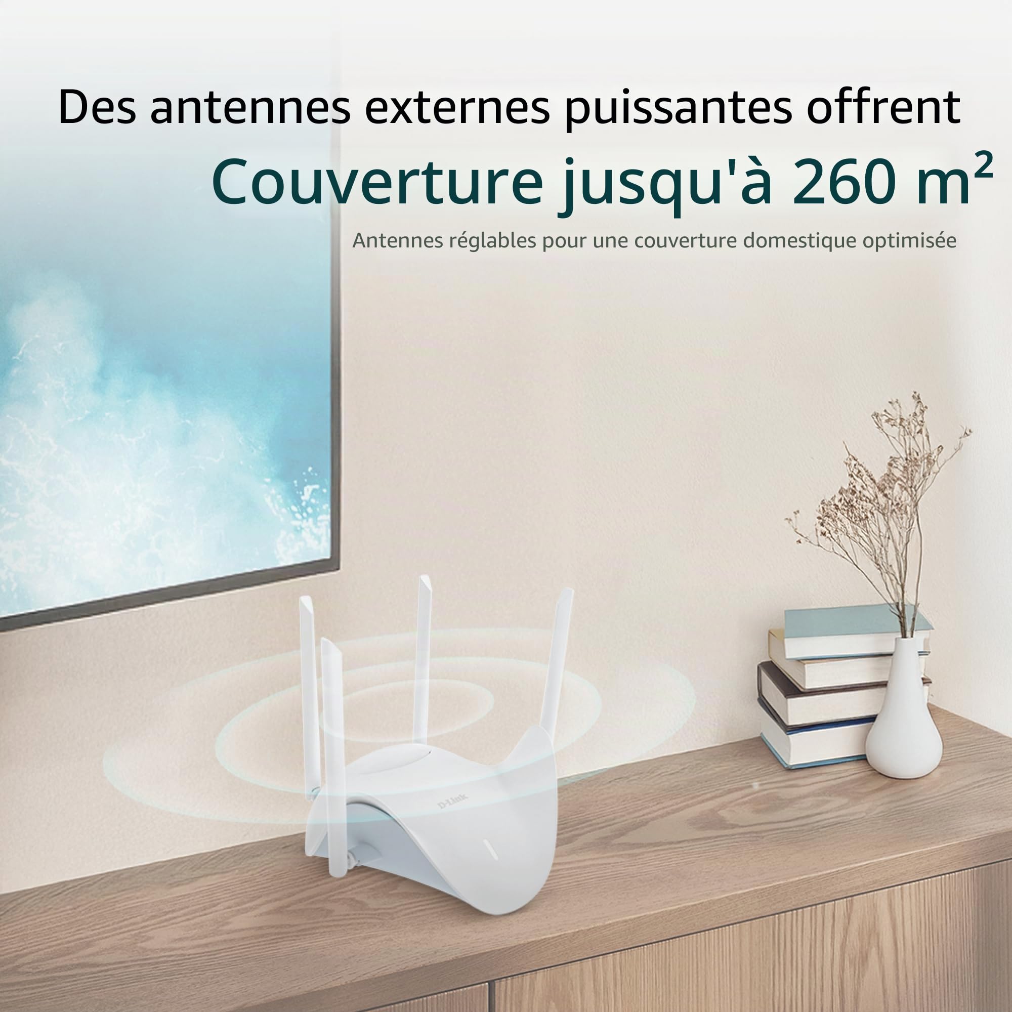 D-Link R36 BE3600 Routeur Wi-FI 7 Intelligent, Double Bande 3600 Mbps, Ports 2.5GbE, Mesh avec IA, Multi-Link Operation MLO, Sécurité WPA3, Application Aquila Pro AI