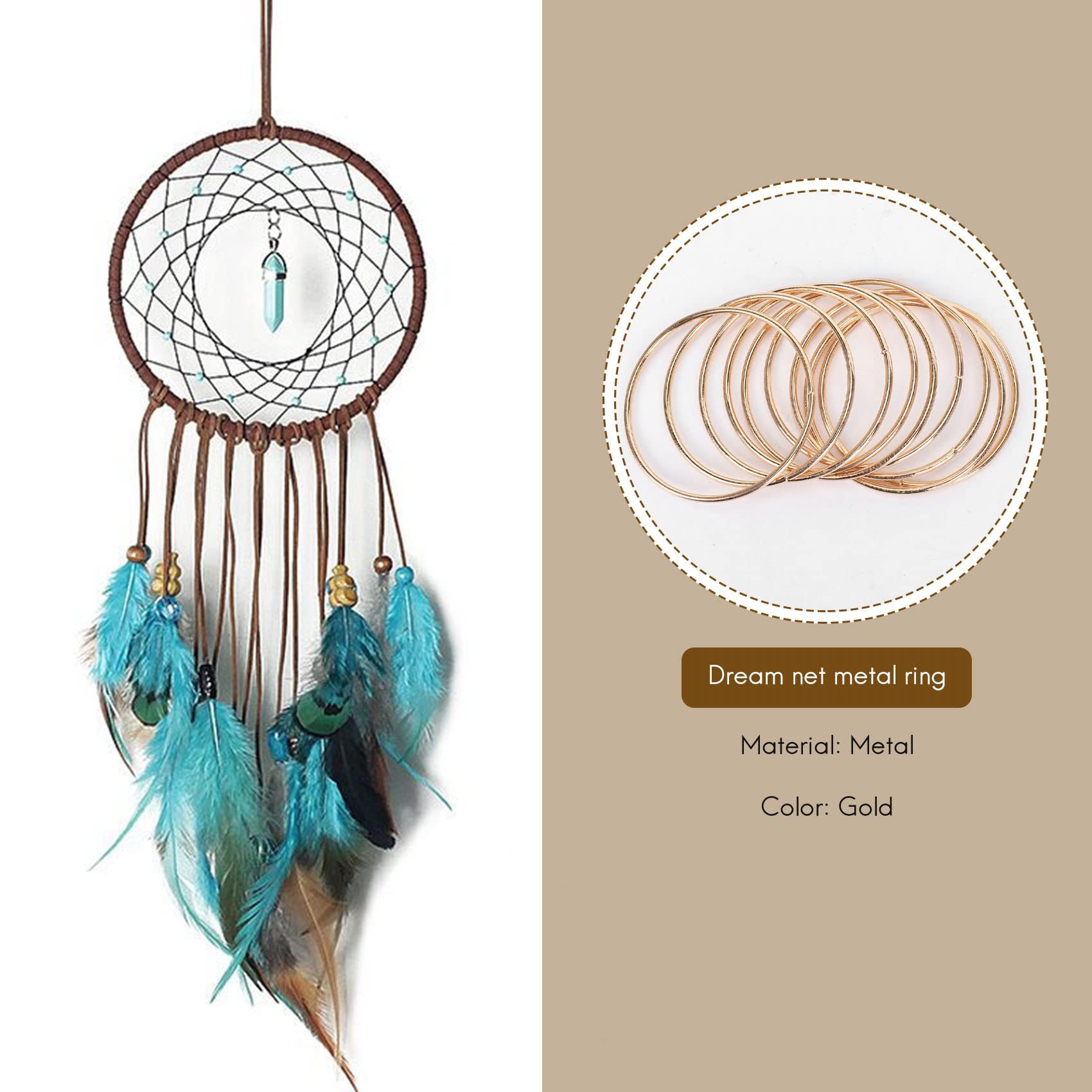 Mircube 10 Pack 3 Inch Gold Dream Catcher Metal Rings Hoops Macrame Ring for Dreamcatchers and Crafts - Image 4