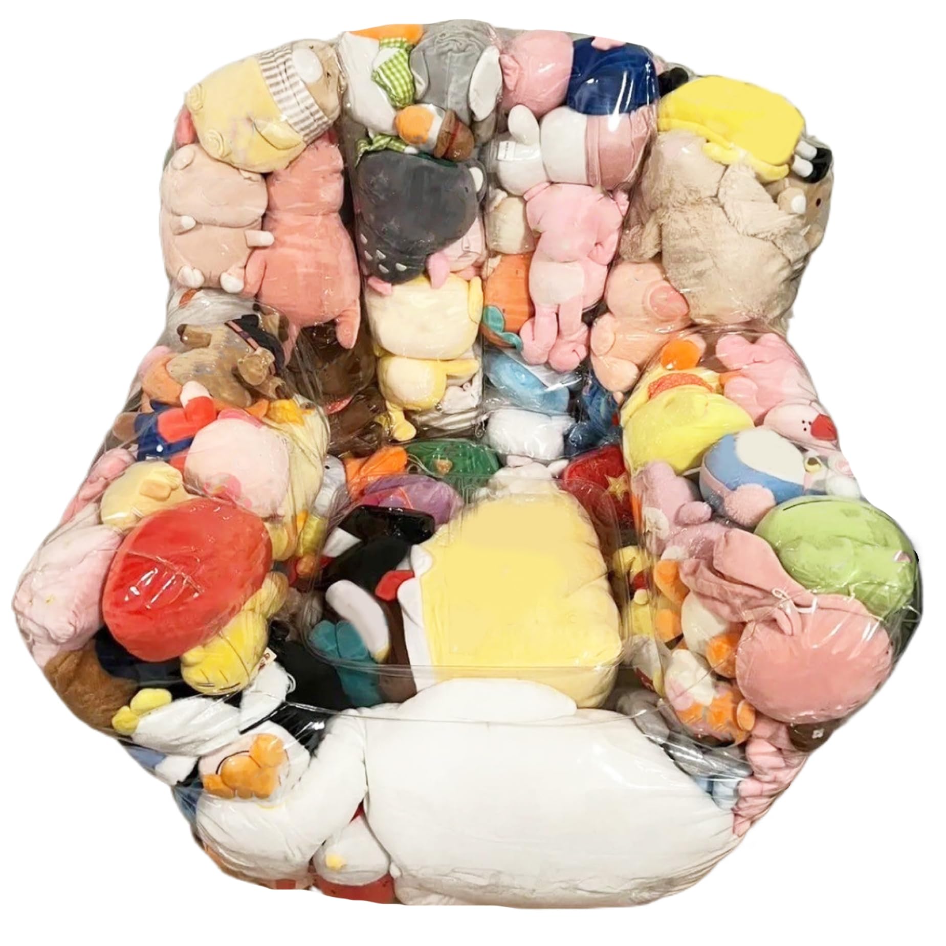 Pouf transparent en PVC pour organiser la chambre à coucher et le salon