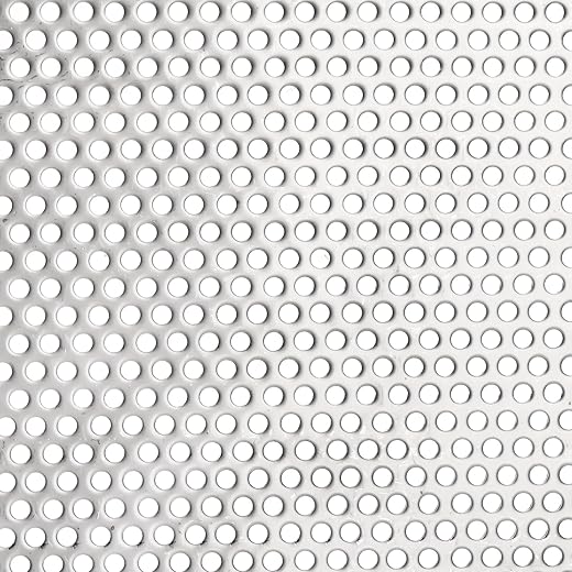Jucoan Perforated Sheet, 11.8" x 11.8" Stainless Steel Perforated Metal Sheet, 0.12" Hole, 0.08" Thickness for Indoor Outdoor