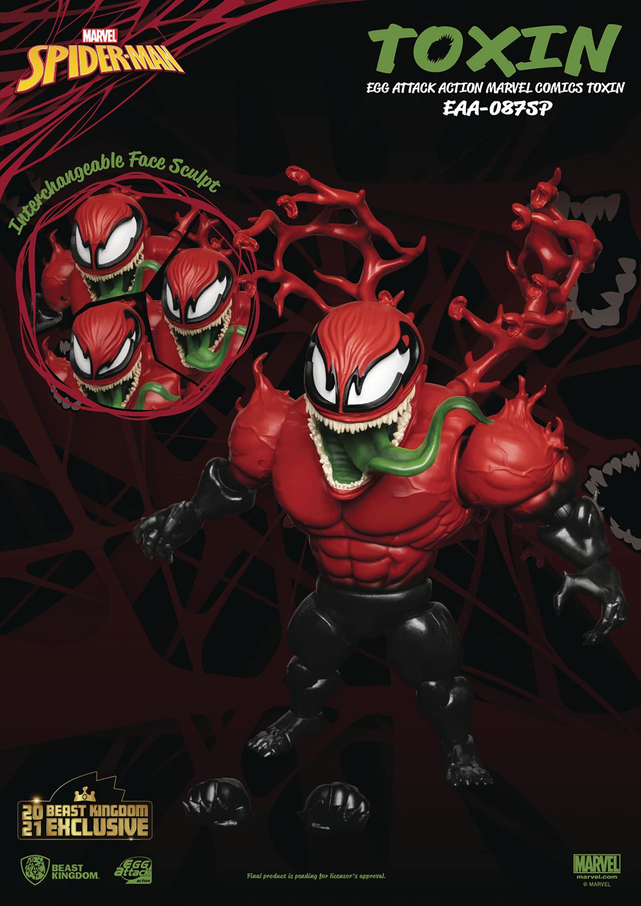 Marvel Comics: Toxin EAA-087SP Egg Attack Action Figure, Multicolor