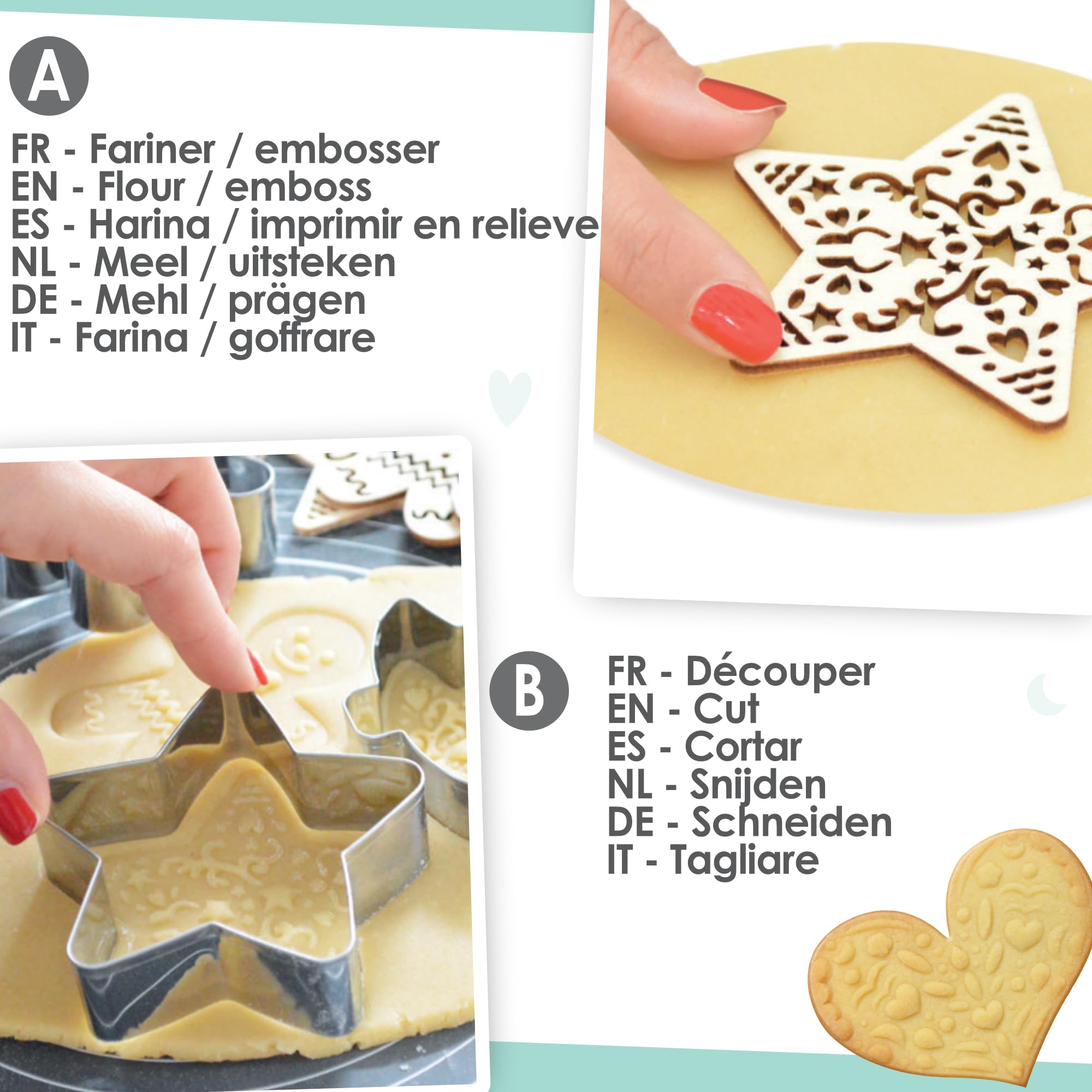 Pizza Glitter Roller, Nude l Schneider in acciaio inox, Pastry Lattice Roller, taglierina in acciaio inox, per pizza, biscotti, torte, biscotti