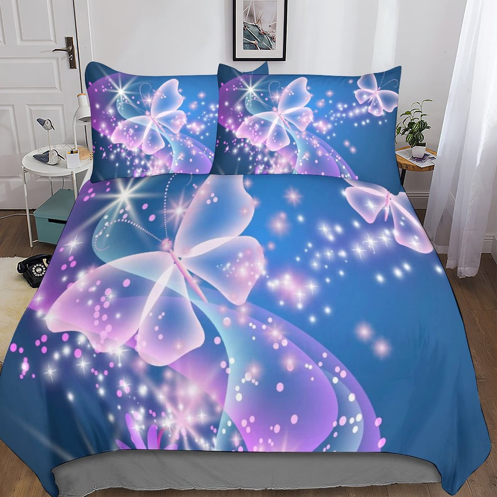 Housses de couettes ensemble de floral star literie 3D microfibre