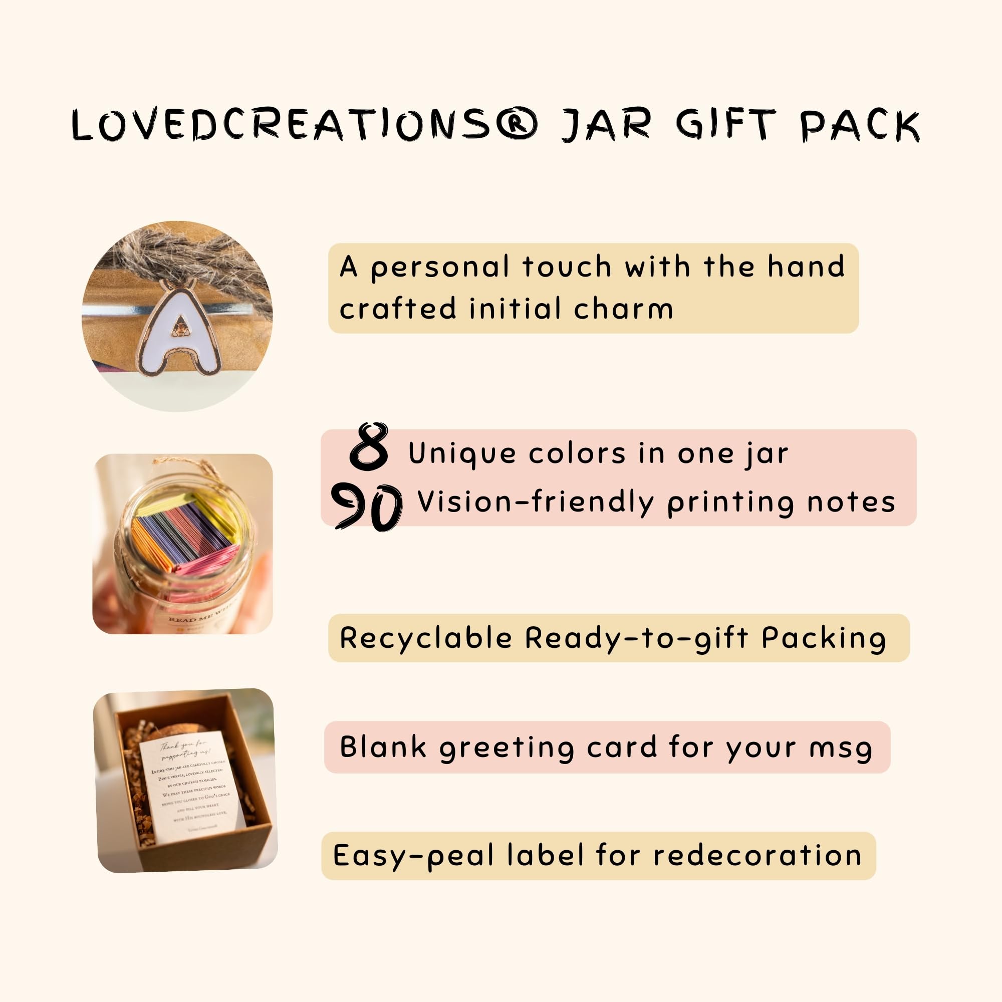 Loved Creations Initial E Read Me When Bible Verses Jar, Christian Gifts for women, Prayer Bible Verse Accessories, Religious Stuff, Uplifting Scripture Gifts for Teens
