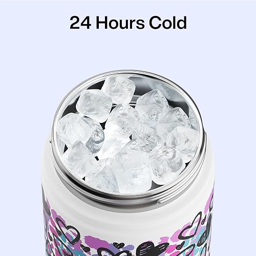 Miniatura 946 de ENCOOL Botella de agua aislada con popote, de acero inoxidable, a prueba de fugas, sin BPA, al vacío de doble pared que se mantiene fría durante 24