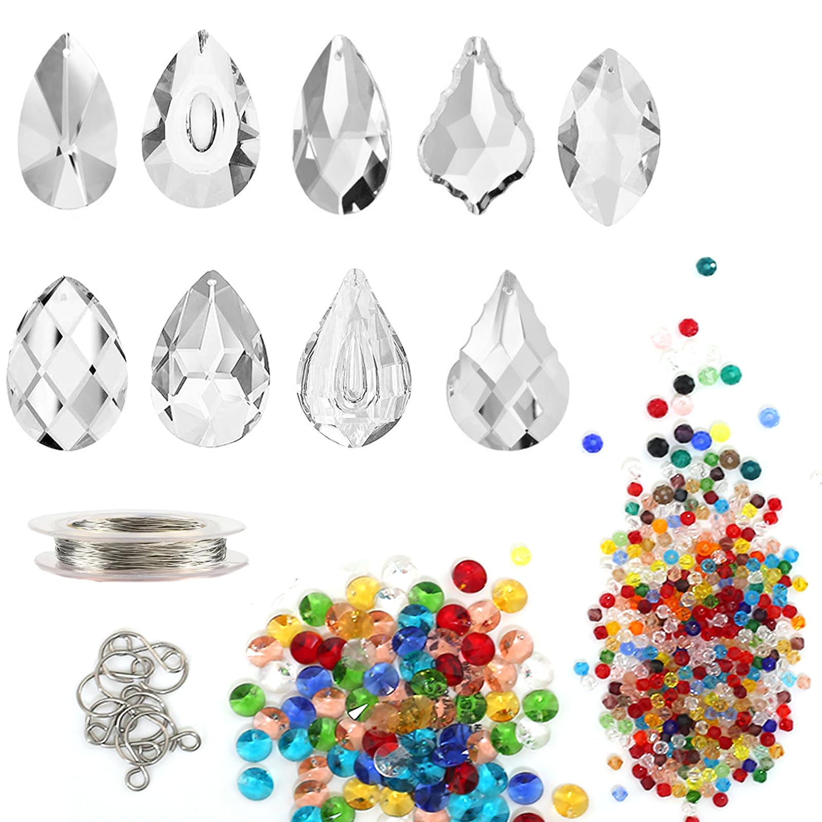 ToBeIT 9pcs Kristall Sonnenfänger Zaubert Lichtreflexe Dekoanhänger selber basteln (H-Mix)