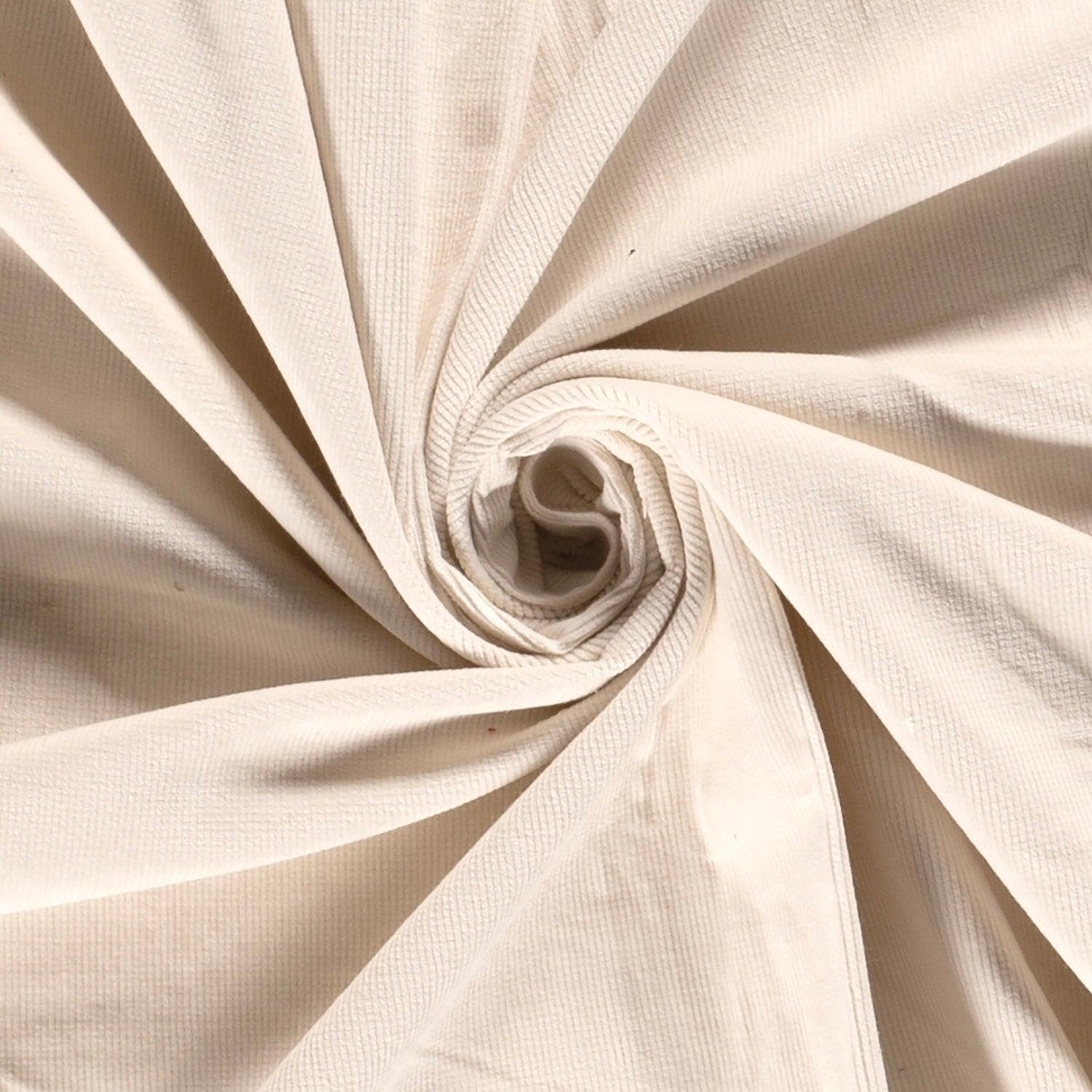 Stretch Baby Needle Cord 16 Wale Fabric Material Off White 1/8MTR