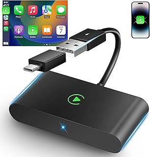 Carplay Wireless Adapter for Apple, Wireless Carplay Dongle 5GHz WiFi Automatic Connection, Bluetooth Carplay Adapter for Apple, Car Play Dongle Plug & Play for OEM Car Model 2015+