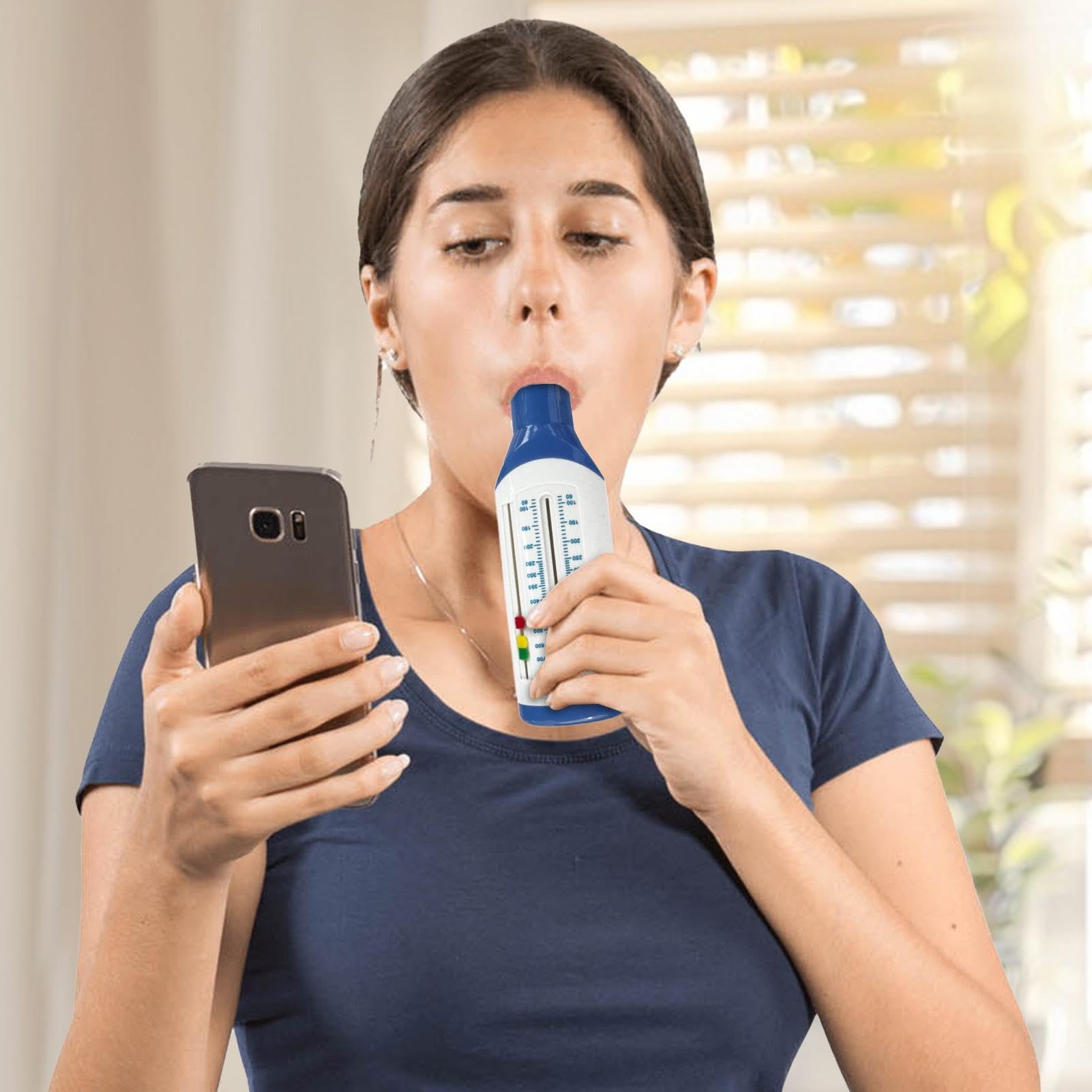 Spirometro portatile, spirometro tascabile personale, spirometro per adulti UK, misuratore di flussi espiratori per monitorare la funzione polmonare, misuratore di spirometria per l'allenamento della
