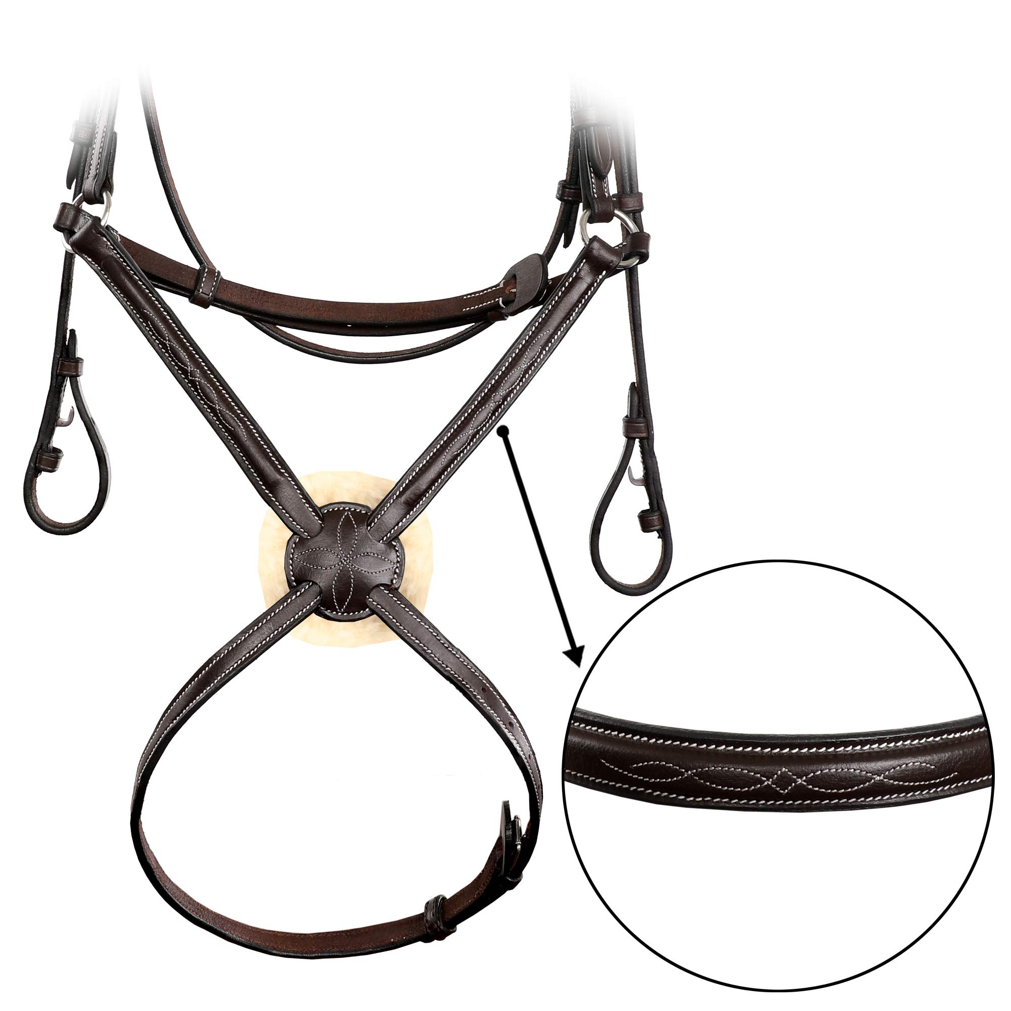 Figura elevada de lujo tradicional asequible 8 brida con riendas de cordones | Brida para caballo | Tack de caballo inglés