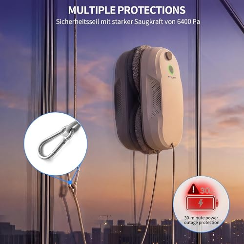 Tosima W5 6400 Pa Fensterputzroboter mit Sprühfunktion (Fernbedienung und 20-Zoll-Düsen) - 5