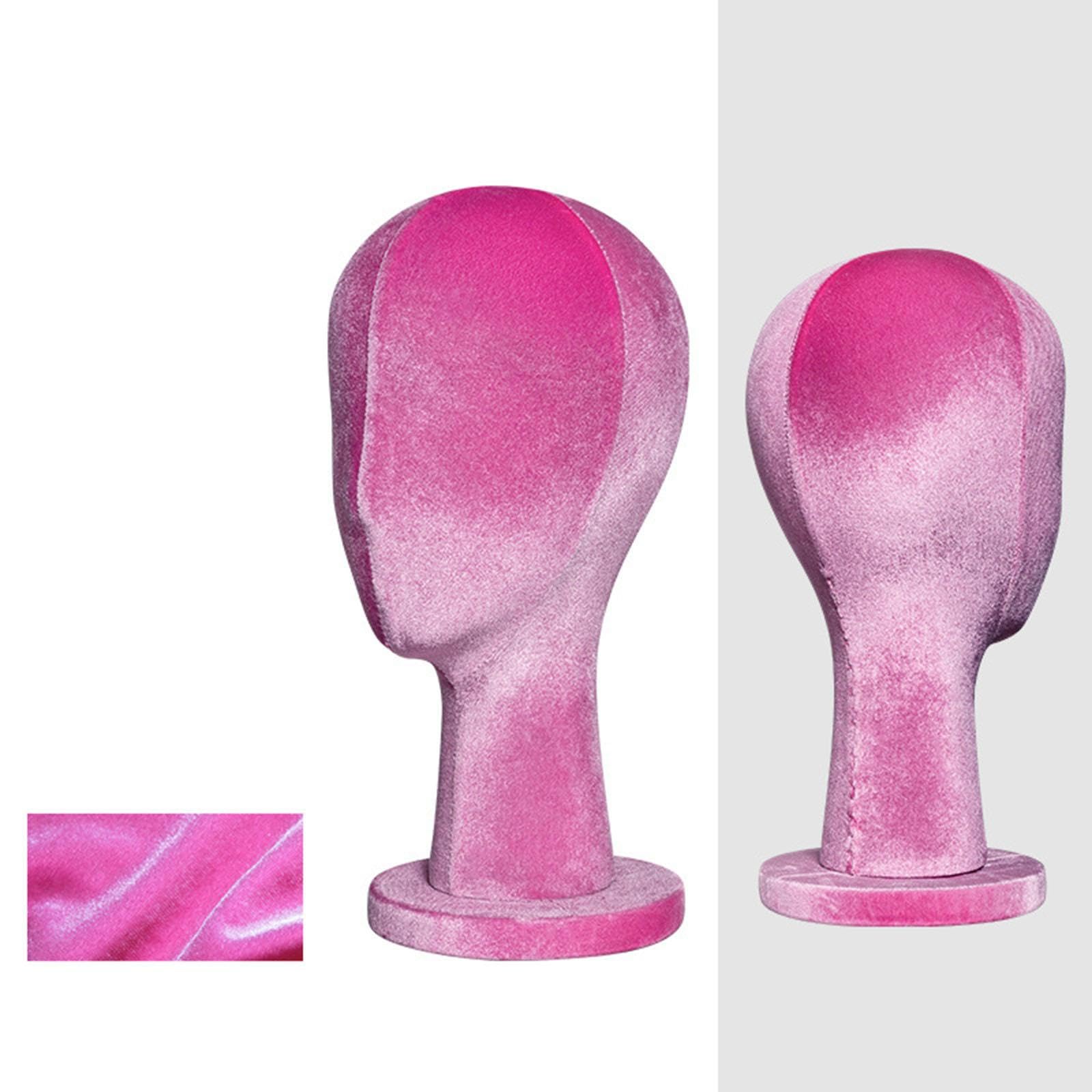 Haarteilständer, Weiblicher Kopf, Schaufensterpuppe, Samtkopf, Kopfform, Perückenständer Aus Fiberglas, Geeignet für Geschäfte, Einkaufszentren, Rose Rot