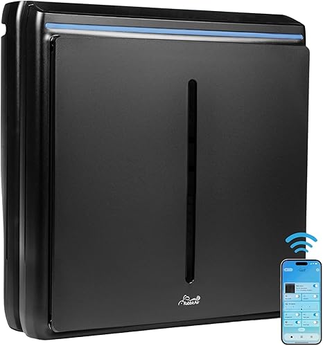Rabbit Air, A3 SPA-1000N Purificadores de aire para el hogar, purificador de aire HEPA ultra silencioso, purificadores de aire de montaje en pared