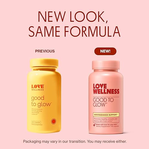 Miniatura 2 de Love Wellness Good to Glow | Collagen Supplement with Biotin, Vitamin C, E, Ashwagandha & Zinc | Promotes Smooth, Glowing & Clear Skin | Enhances