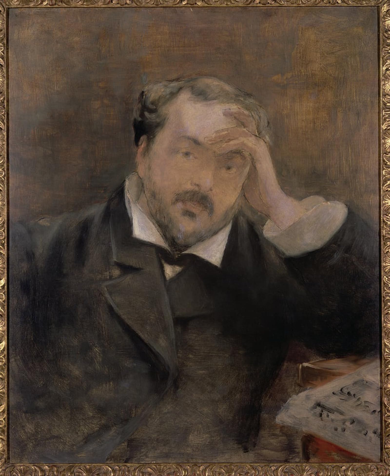 POSTERIIk Vintage Classic Picture Landscape Artwork Portrait of Emmanuel Chabrier by Edouard Manet Portrait Canvas Painting for Office Home Decor 60x90cm
