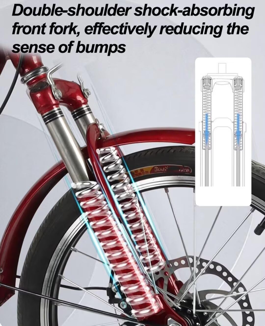 Tricycle for Adults,Elderly,Enlarged Seats,Shopping carts,Folding 3 Wheels Bicycle,Rickshaw Tricycle with Pedals,Cruiser Trike with Hydraulic Front Fork,Front Wheel disc Brake, grey blue-18inch