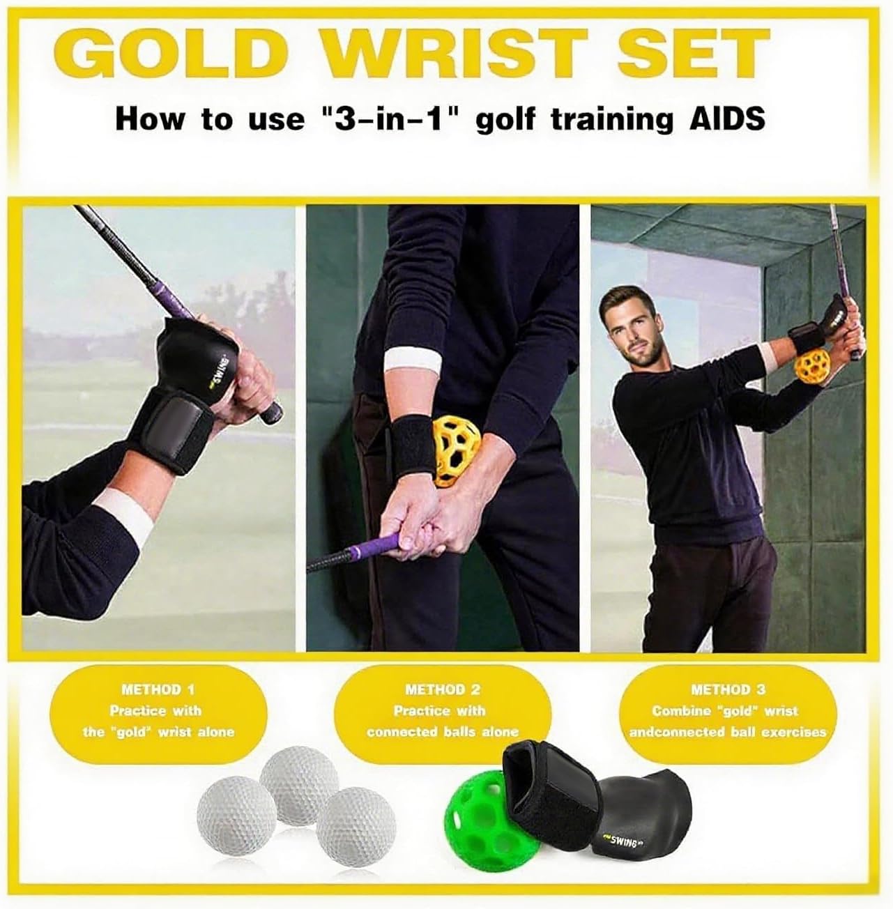 HoldOneLight Golf-Schwung-Trainer, Golf-Trainingshilfe, Golf-Handgelenk-Trainingshilfe, Golf-Trainingshilfe, Golf-Schwung-Trainer, Essential Swing Posture Corrector für Anfänger (Green)