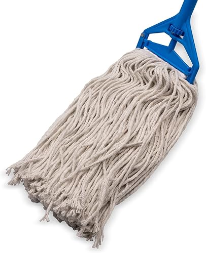Vista 10 de SPARTA FLO-PAC - Cabezal de trapeador de algodón, punta cortada, banda estrecha con banda blanca para limpieza organizada, 36 pulgadas, bronceado